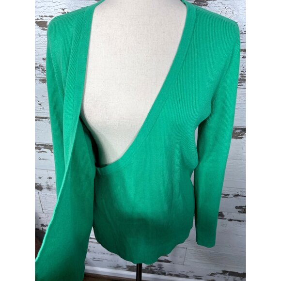 CABI Cocktail Cardigan Wrap Front V-Neck Spearmint Green Sz M #6244 EUC - Picture 4 of 6